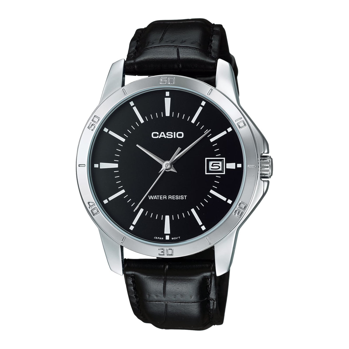Casio Enticer 黑色錶面黑色皮革錶帶男士手錶 MTP-V004L-1AUDF - main product photo