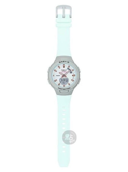CASIO BSA-B100MC-8AER BABY-G - 全身圖,展示薄荷綠錶帶