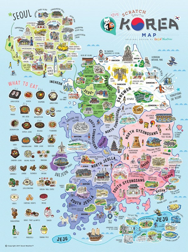 Korea Scratch Travel Map poster decoration- Travel to Korea 韓國旅行刮刮地圖(內附刮刮片)after