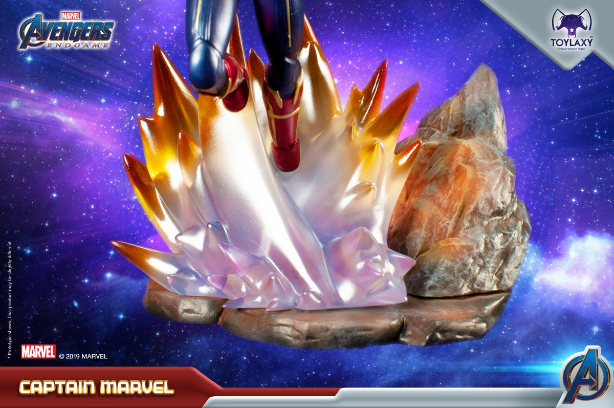 漫威復仇者聯盟:Marvel隊長正版模型手辦人偶玩具 Marvel's Avengers: Endgame Premium PVC Captain Marvel official figure toy wave 2 base
