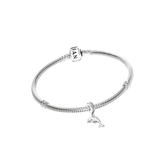 Pandora Dolphin silver dangle with cubic zirconia #791541CZ