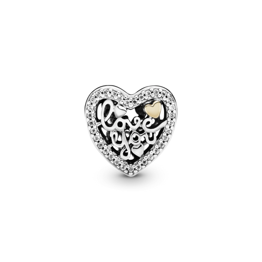 Pandora Openwork Love You Heart Charm #792037CZ