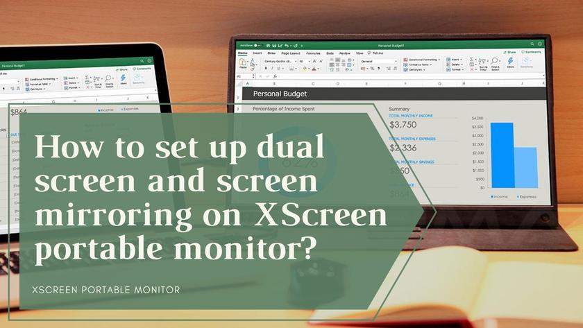 Lexuma Portable Monitor 15.6" Touch 1920x1080 XScreen IPS Ultra Slim Type-C HDMI 1080P Full HD USB Powered
