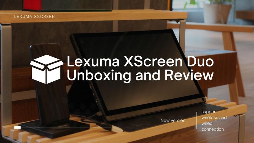Lexuma XScreen Duo - 8000mAh Built-in Battery 15.6" Portable Monitor with 1920x1080 IPS 1080P Full HD Support Wired and Wireless Connection unboxing cover
