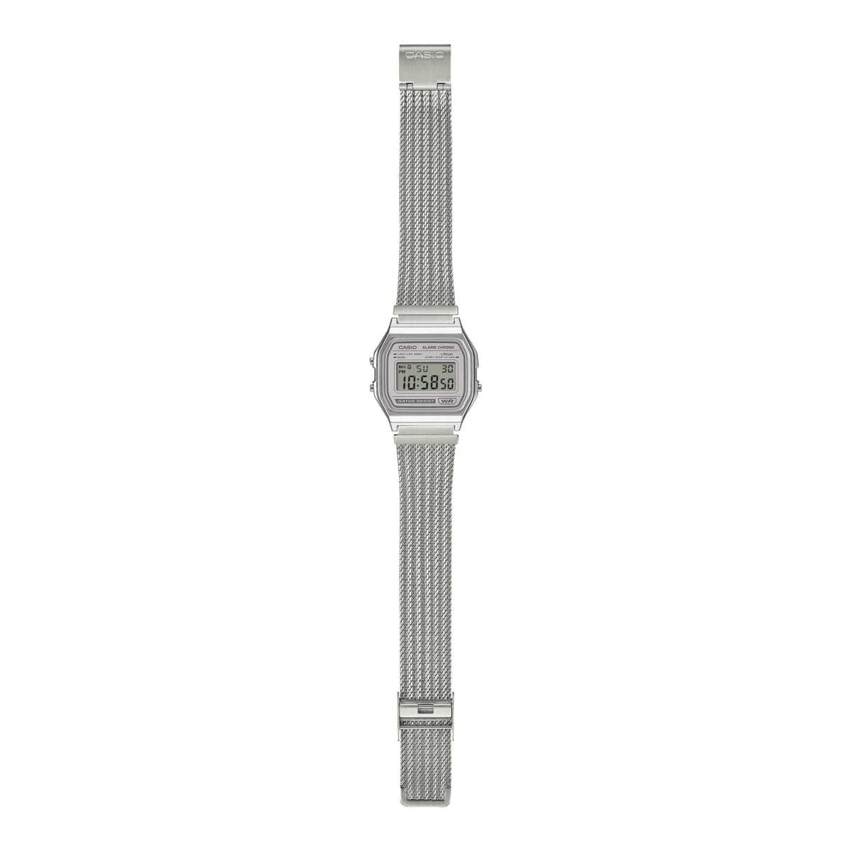Casio Vintage 銀色網織不鏽鋼數碼手錶 A158WEM-7EF - detail photo 3