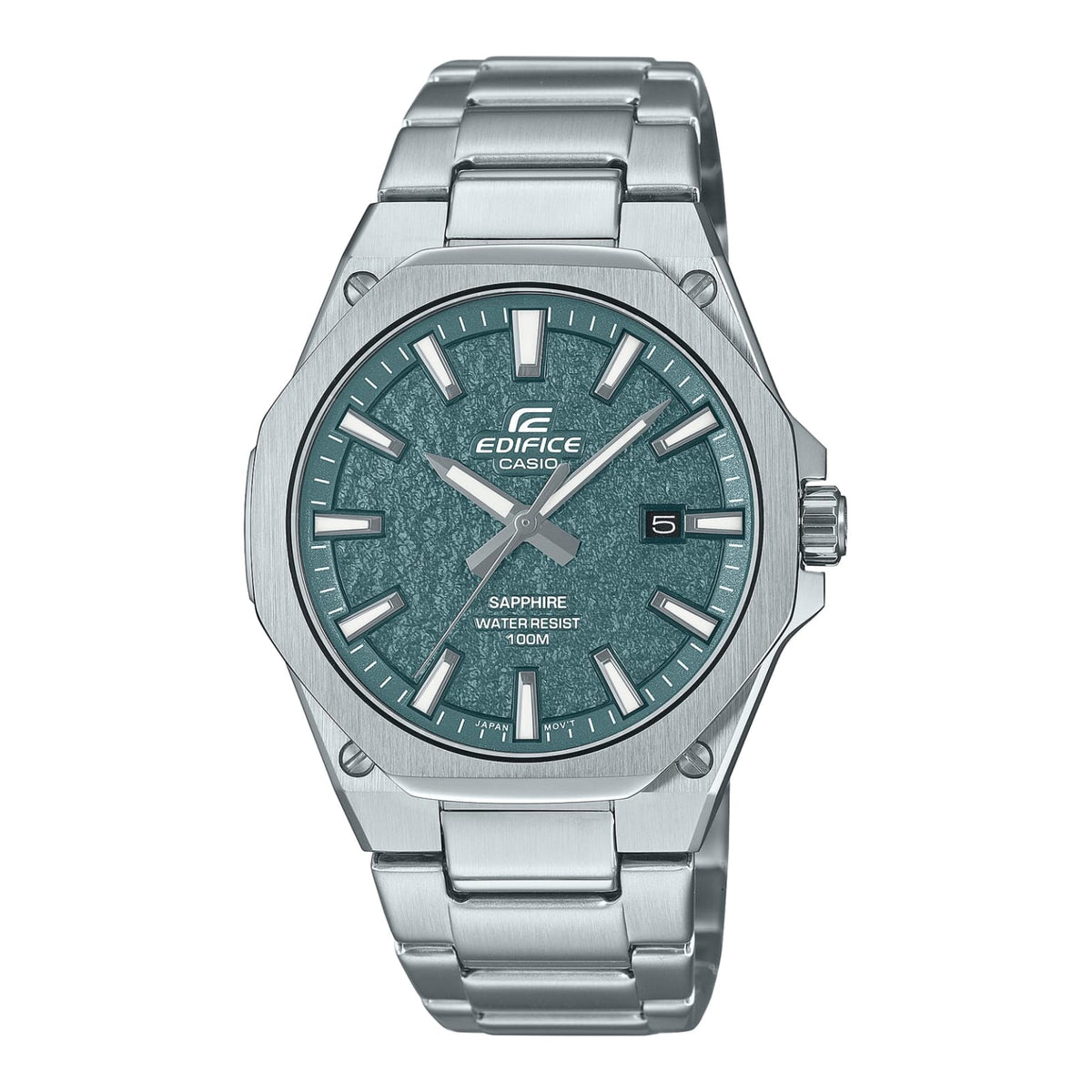 Casio Edifice 藍綠色錶面藍寶石水晶不鏽鋼纖薄手錶 EFR-S108DE-3AVUEF - main product photo