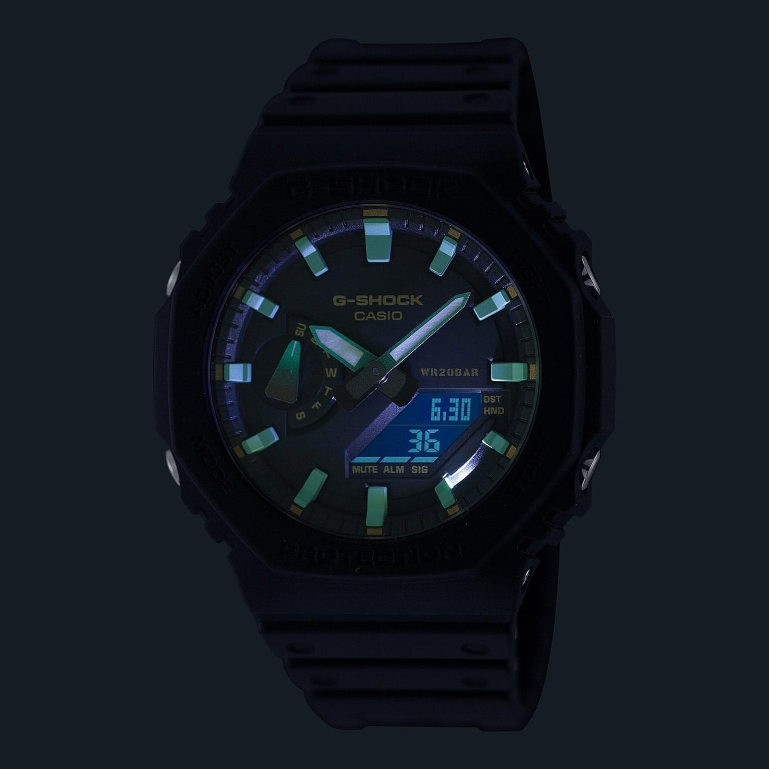 卡西歐 GA-2100RC-1ADR - 側面照