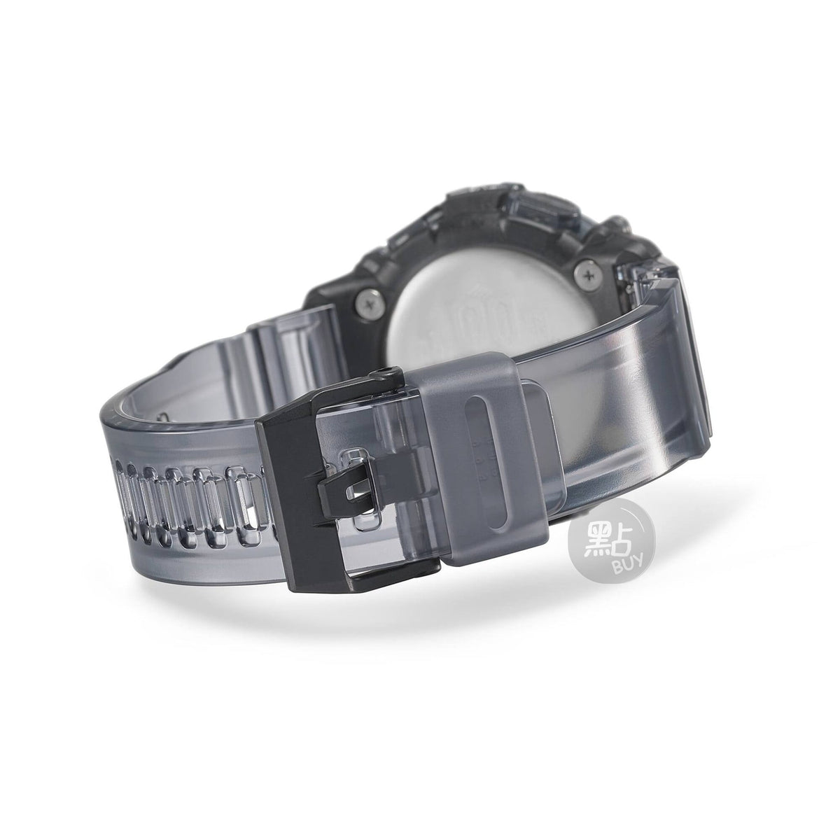 CASIO GA-2200SKL-8AER G-Shock 樹脂錶帶 200米防水 - 手錶垂直懸掛，白色背景側面圖
