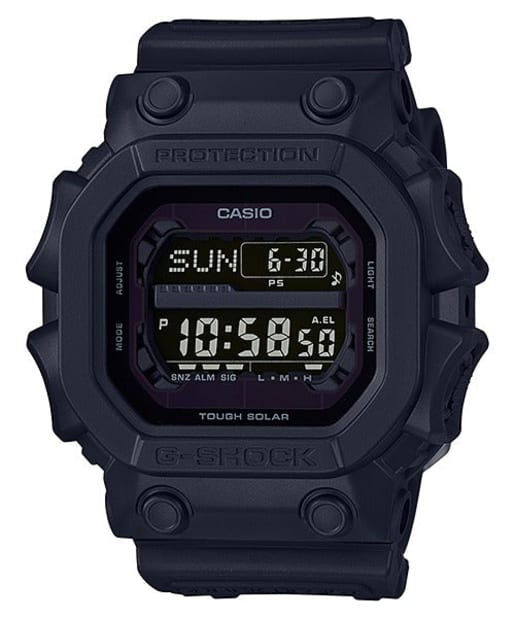 CASIO GX-56BB-1DR 樹脂錶帶 黑色 Smart Access 手錶 - 全黑電子錶，正面白色背景