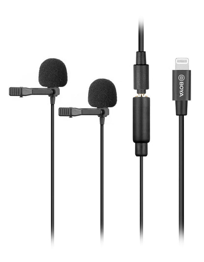 點Buy BOYA 博雅 BY-M2 BY-M2D Clip-on Lavalier Microphone for iOS devices iPhone iPad lightning port vlogs presentations recording interview recording audio shooting video overview 電話收音mic 雙頭收音咪 電話外置咪 外置麥克風 雙頭收音咪 