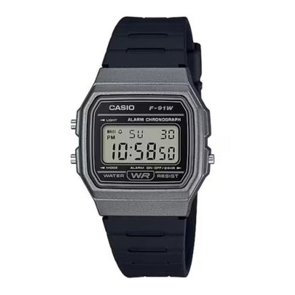 CASIO 黑色數碼手錶 F-91WM-1BDF