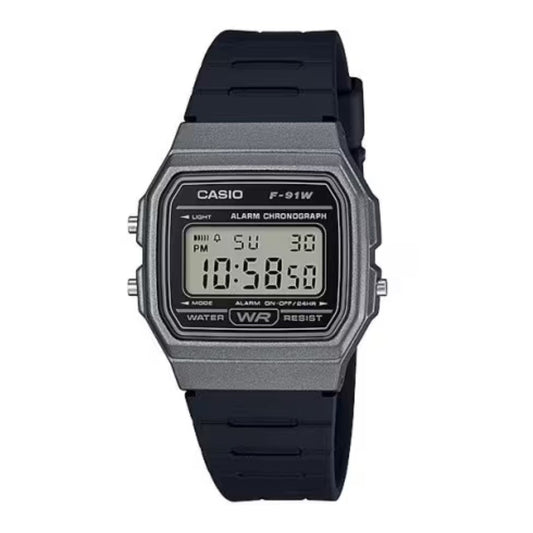 CASIO 黑色數碼手錶 F-91WM-1BDF