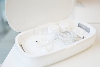 Dimbuyshop Lexuma XGerm mobile phone UV Sanitizer disinfectant phonesoap accessories 多功能手機紫外線消毒器 紫外線消毒 消毒產品 殺滅細菌 手機清潔 clean your phone white in color earphones