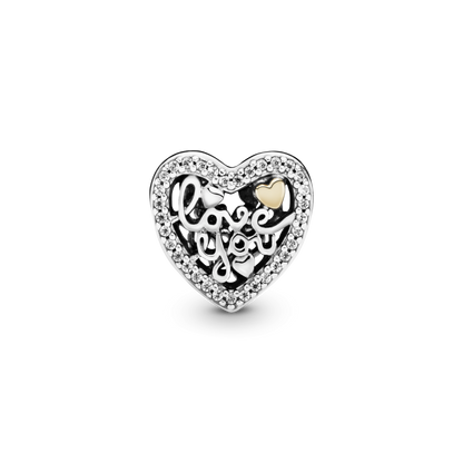 Pandora Openwork Love You Heart Charm #792037CZ