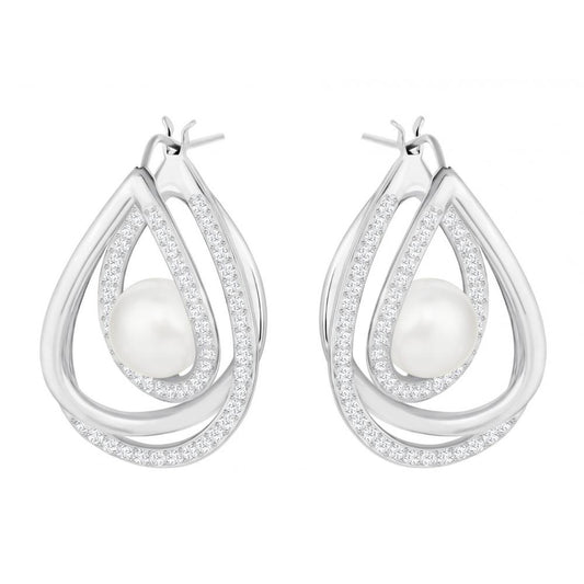SWAROVSKI Free Pearl Earrings - Rhodium/White #5217718