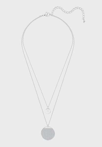 SWAROVSKI Ginger Rhodium Plated & Clear Crystal Layered Pendant #5389047
