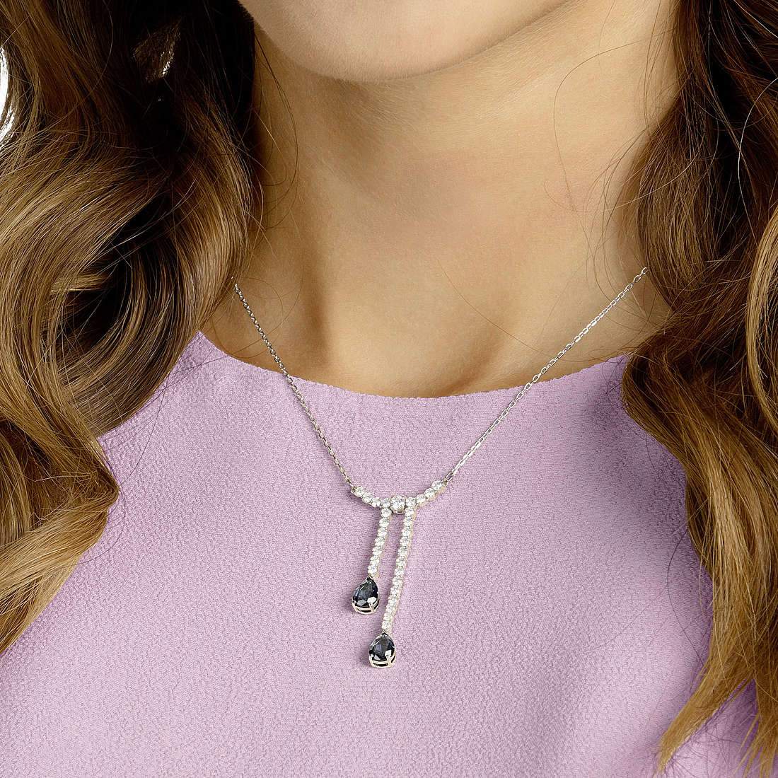 SWAROVSKI Crystal Vintage Y Necklace, White, Rhodium Plating #5457628