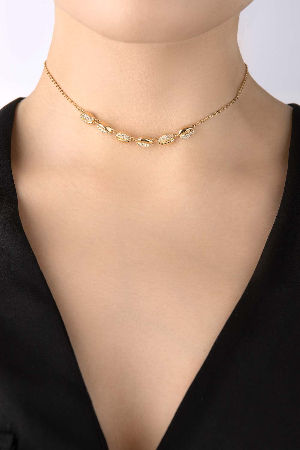 SWAROVSKI Shell Choker -白色及金色鍍層 #5512712