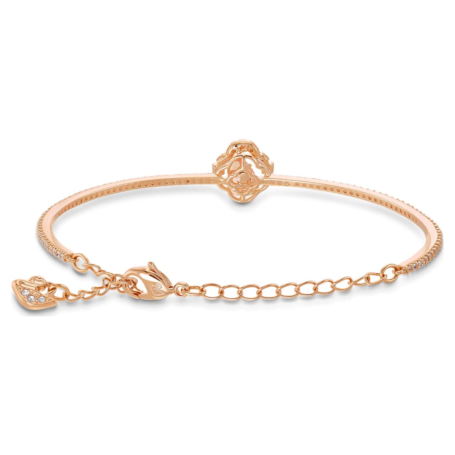 SWAROVSKI Sparkling Dance Clover bangle - Pink & Rose gold-tone plated #5516476