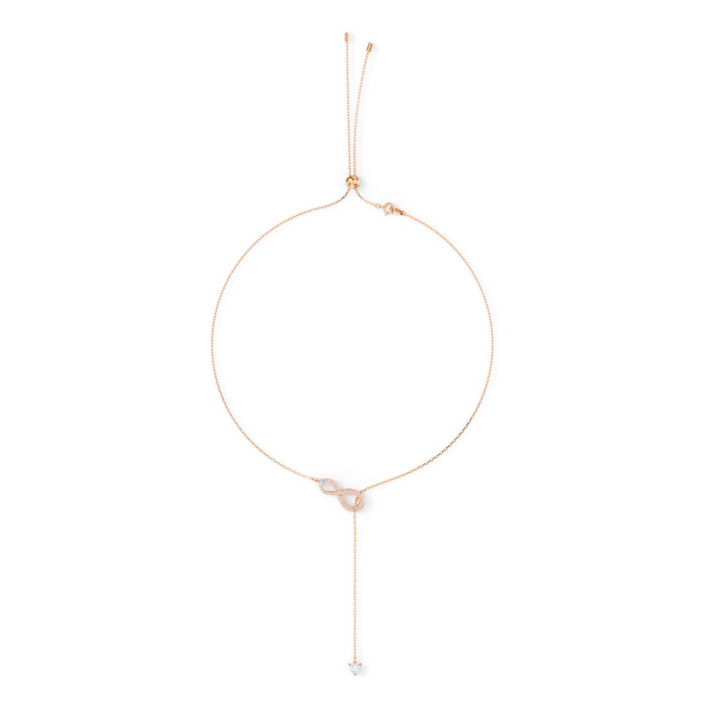 SWAROVSKI Infinity Y necklace - White & Rose Gold Plated #5521346