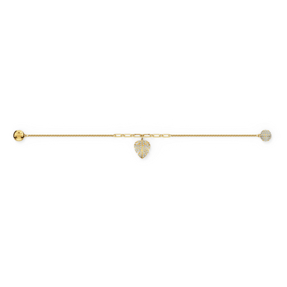 SWAROVSKI Remix Gold Tone Plated White Crystal Palm Leaf Bracelet - M size #5528850